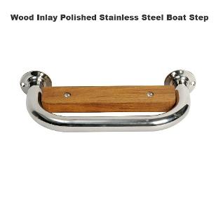 boat step stainless steel wood