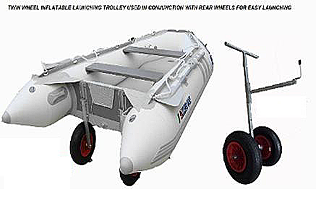 inflatable boat launching trolley