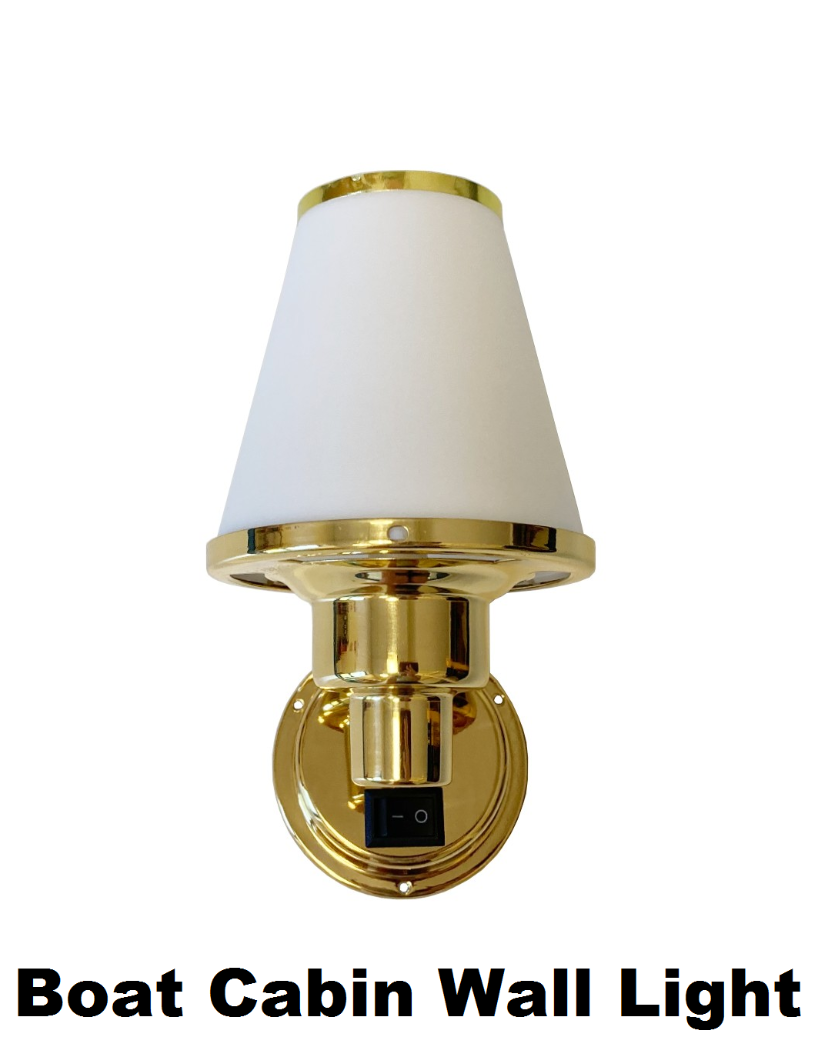 boat cabin wall light brass